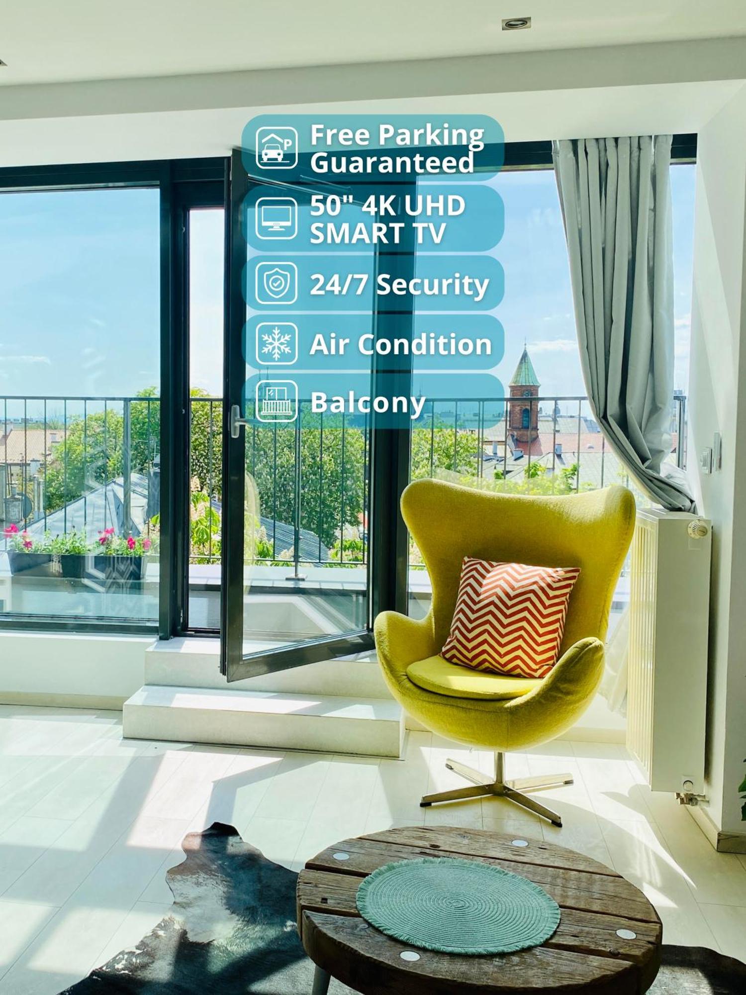 Angel Mint Apartment - Free Parking - Balcony 克拉科夫 外观 照片